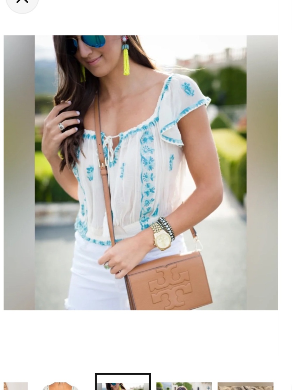 Free People Embroidered Paisley Park Peasant Top Size S